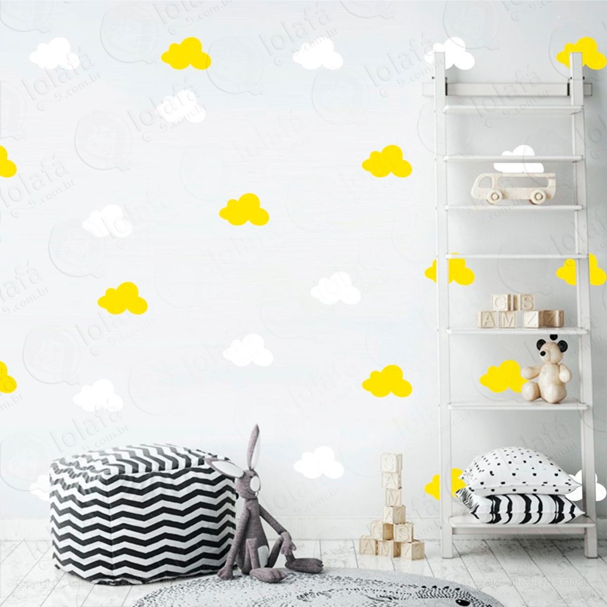 Adesivos Nuvens 36 Peças Adesivos para Quarto de Bebê Infantil Mod:498