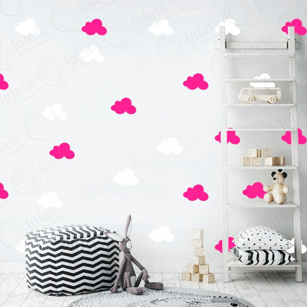 Adesivos Nuvens 36 Peças Adesivos para Quarto de Bebê Infantil Mod:499