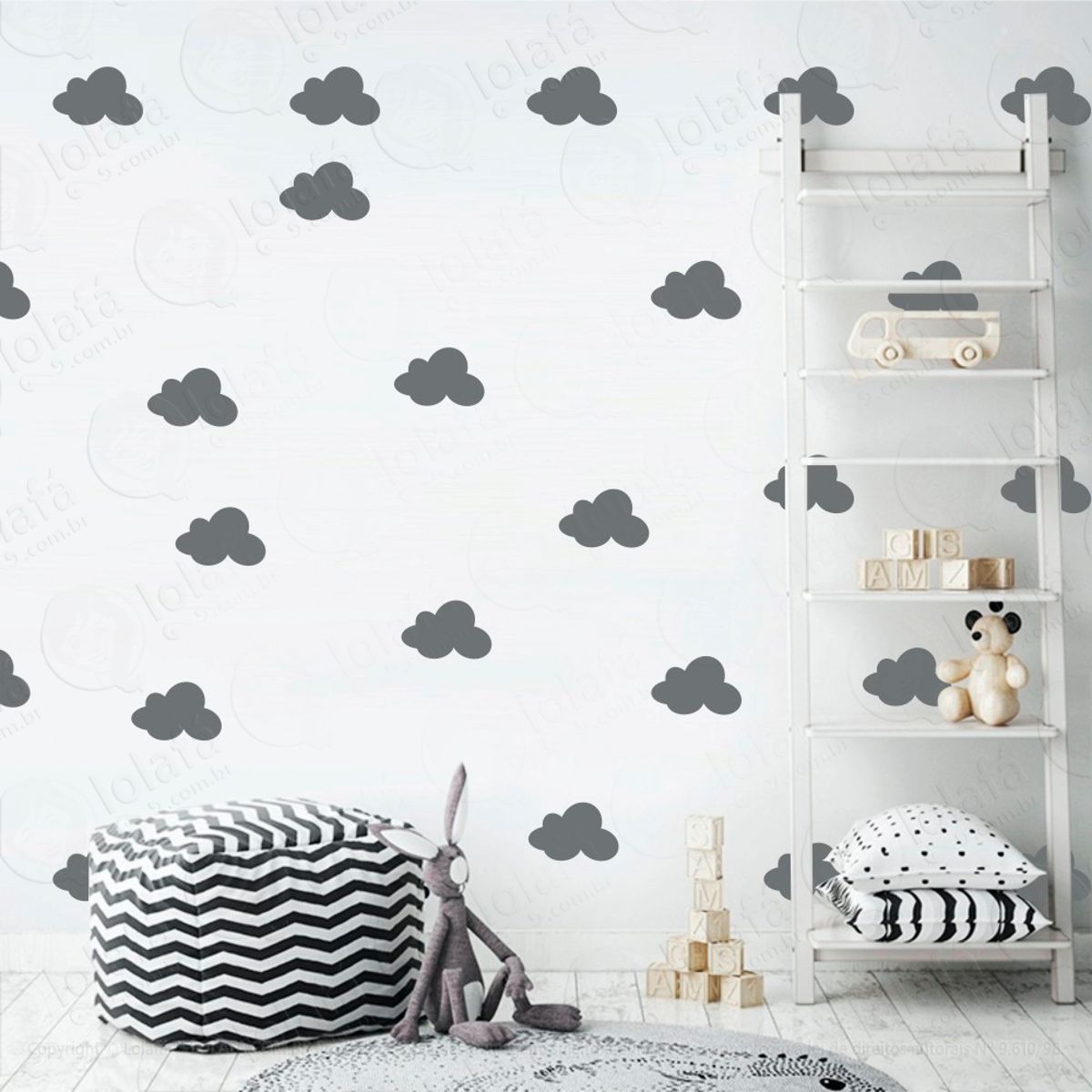 Adesivos Nuvens 36 Peças Adesivos para Quarto de Bebê Infantil Mod:500