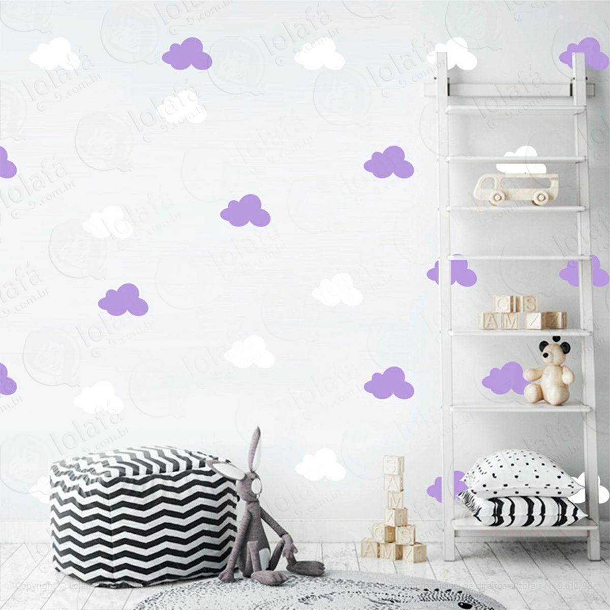 Adesivos Nuvens 36 Peças Adesivos para Quarto de Bebê Infantil Mod:501