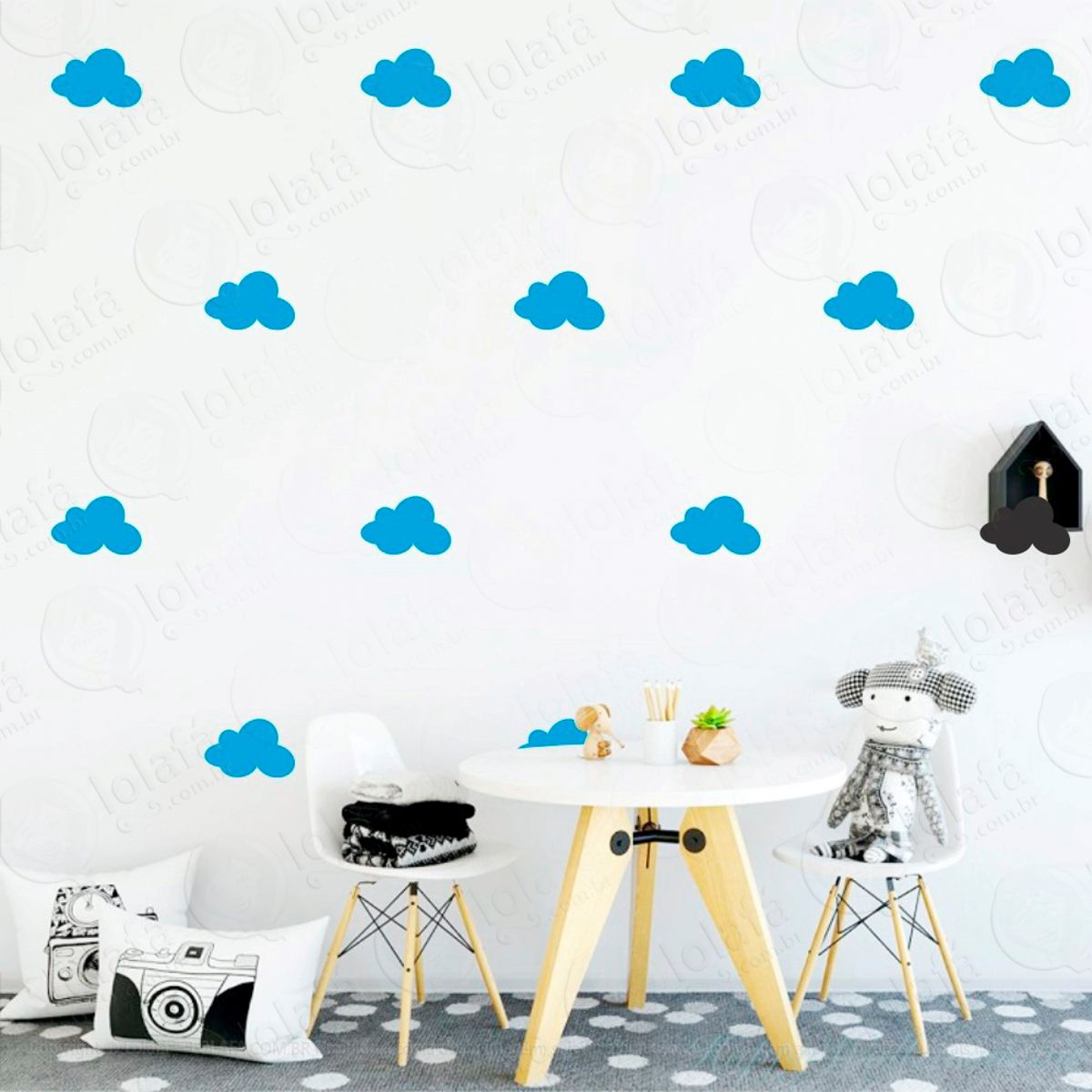 Adesivos Nuvens 36 Peças Adesivos para Quarto de Bebê Infantil Mod:509