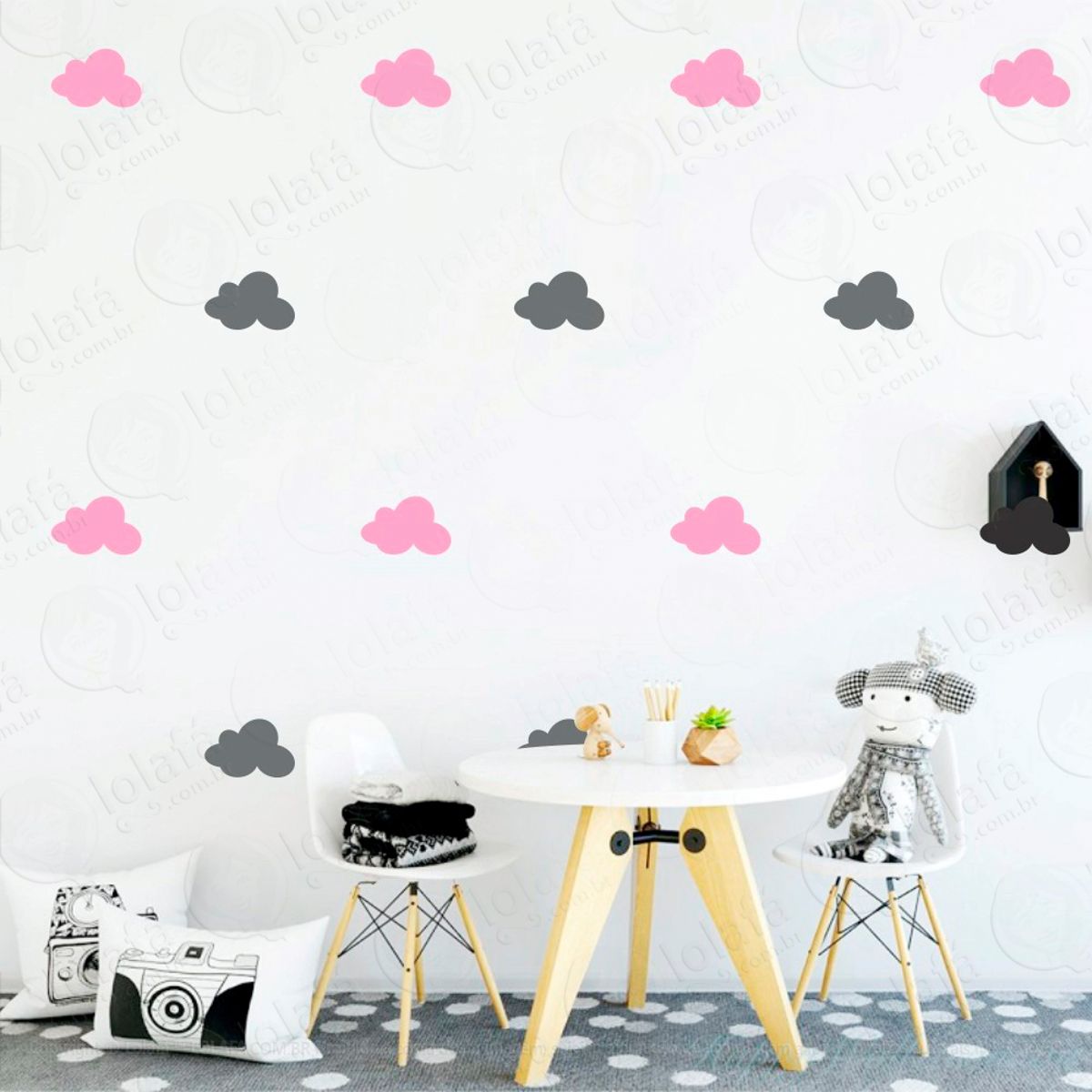 Adesivos Nuvens 36 Peças Adesivos para Quarto de Bebê Infantil Mod:512