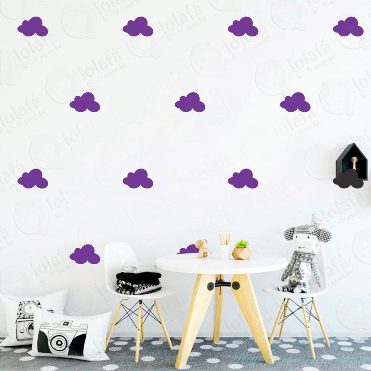 Adesivos Nuvens 36 Peças Adesivos para Quarto de Bebê Infantil Mod:513