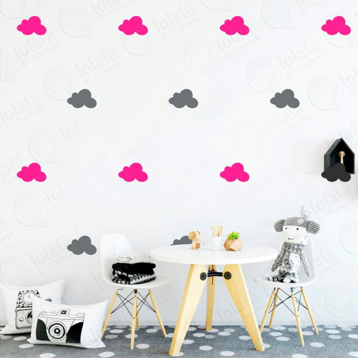 Adesivos Nuvens 36 Peças Adesivos para Quarto de Bebê Infantil Mod:514