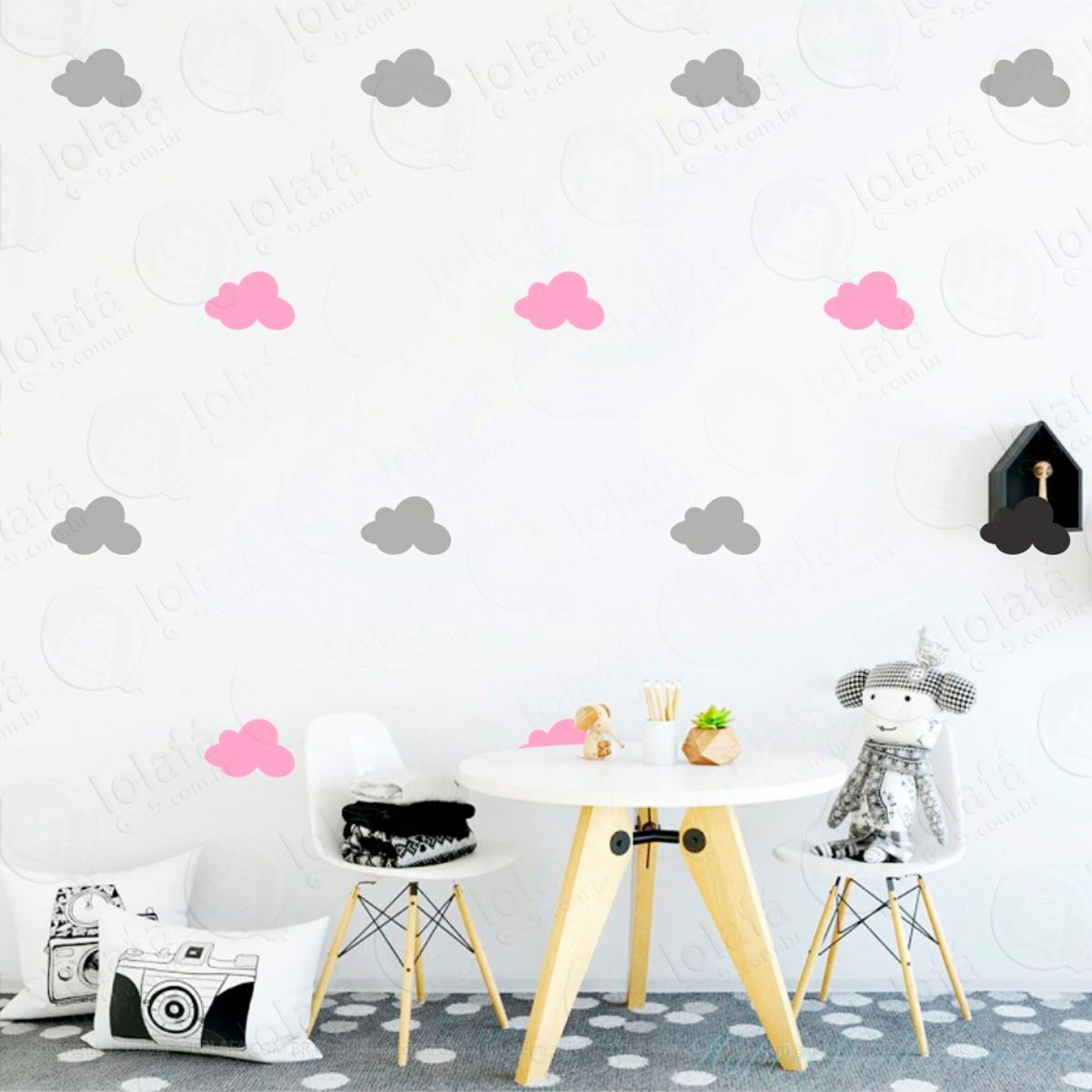 Adesivos Nuvens 36 Peças Adesivos para Quarto de Bebê Infantil Mod:515