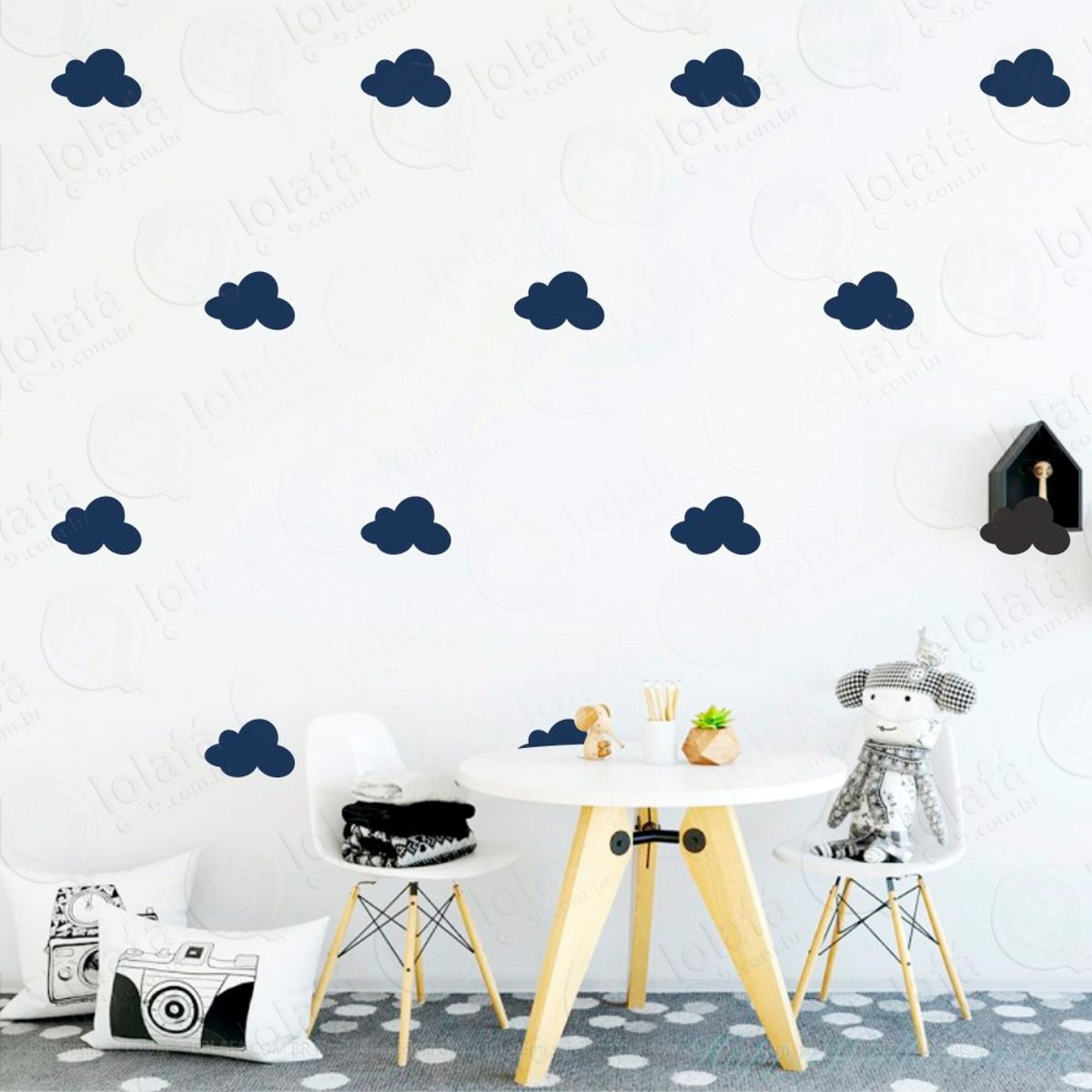 Adesivos Nuvens 36 Peças Adesivos para Quarto de Bebê Infantil Mod:516