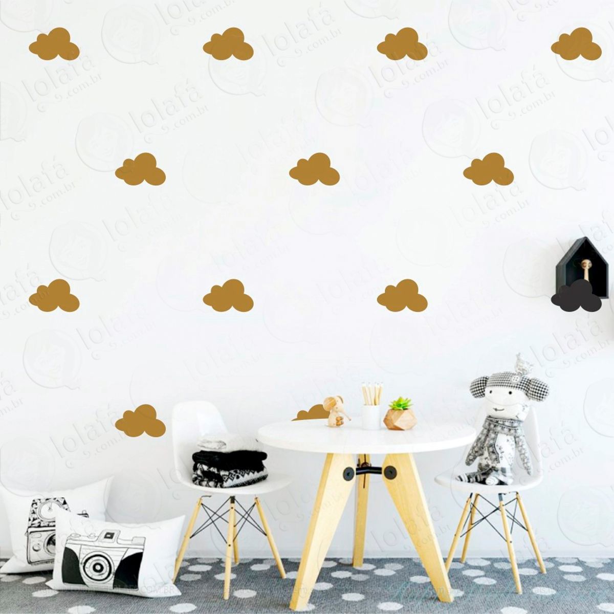 Adesivos Nuvens 36 Peças Adesivos para Quarto de Bebê Infantil Mod:517