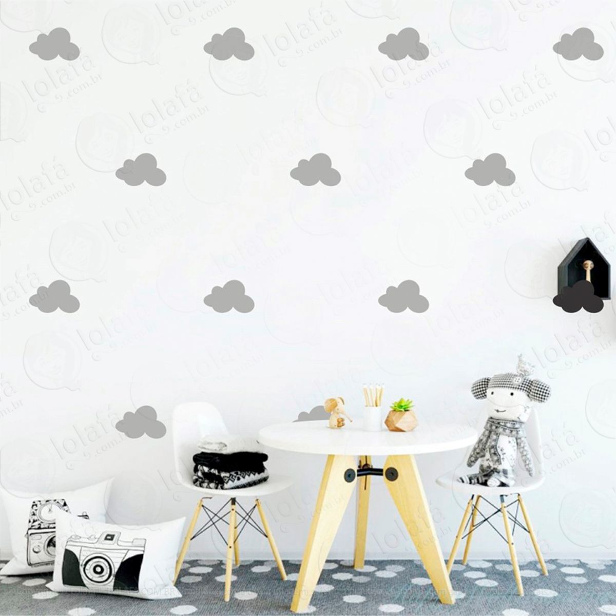 Adesivos Nuvens 36 Peças Adesivos para Quarto de Bebê Infantil Mod:519