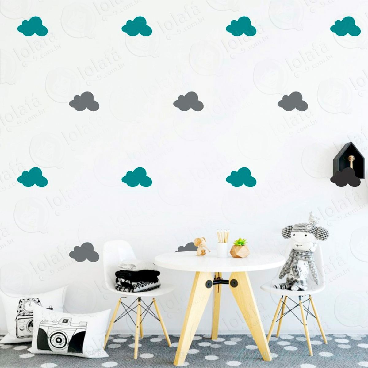 Adesivos Nuvens 36 Peças Adesivos para Quarto de Bebê Infantil Mod:521