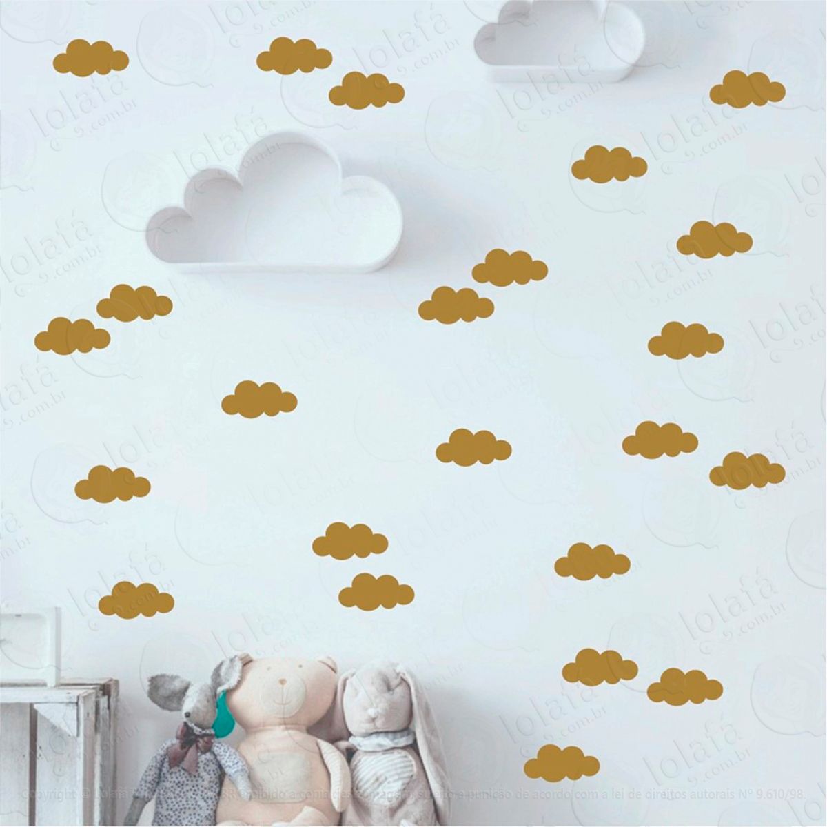 Adesivos Nuvens 68 Peças Adesivos para Quarto de Bebê Infantil Mod:522