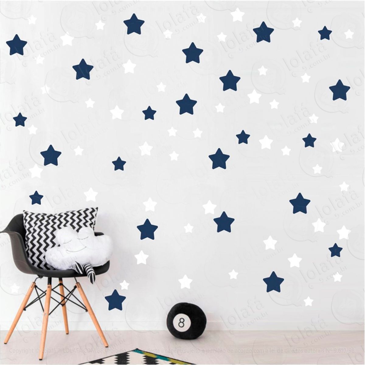 Adesivos Estrelas 99 Peças Adesivos para Quarto de Bebê Infantil Mod:687