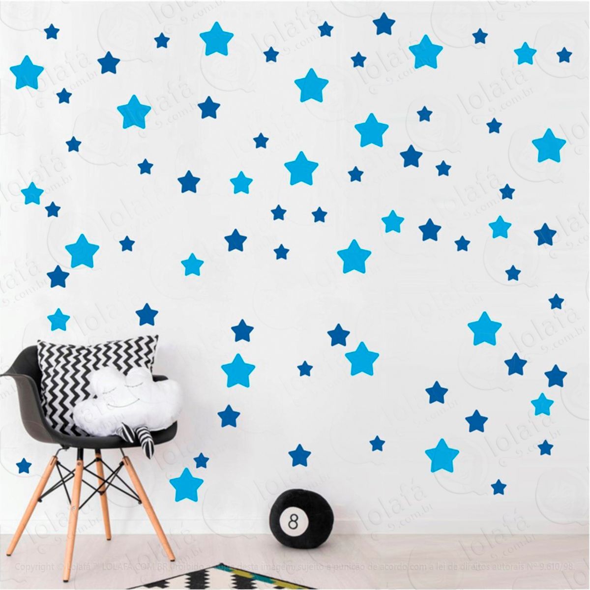 Adesivos Estrelas 99 Peças Adesivos para Quarto de Bebê Infantil Mod:688