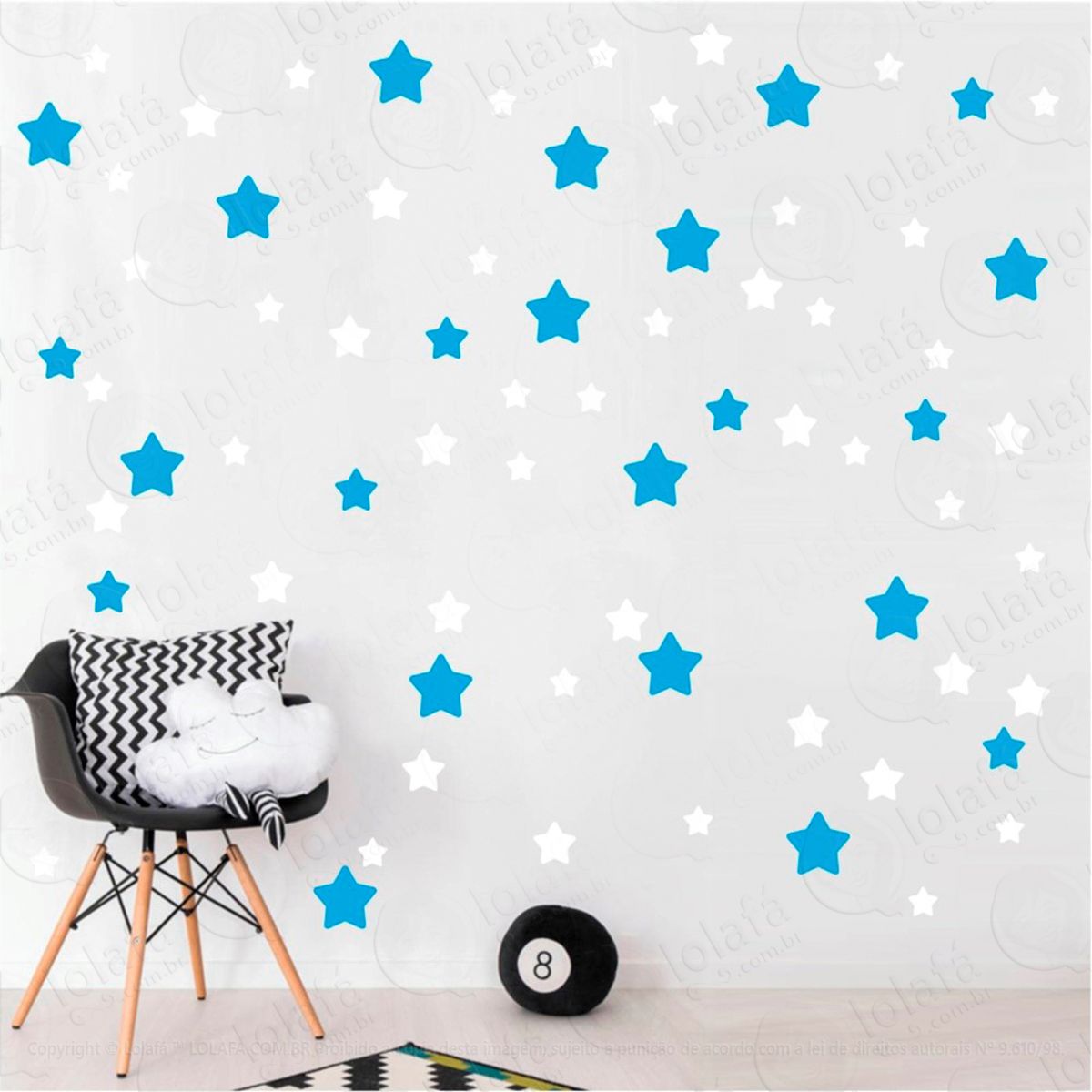 Adesivos Estrelas 99 Peças Adesivos para Quarto de Bebê Infantil Mod:689