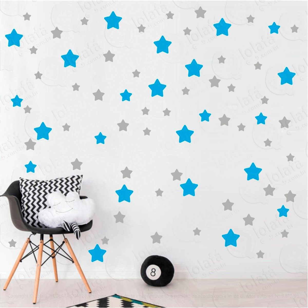 Adesivos Estrelas 99 Peças Adesivos para Quarto de Bebê Infantil Mod:690