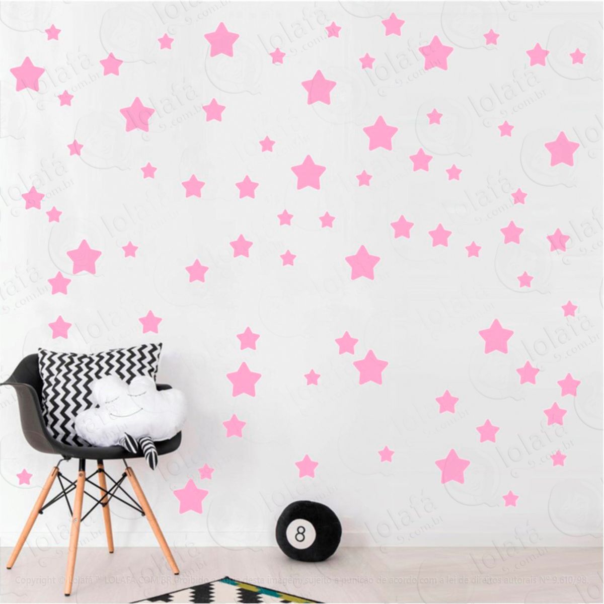 Adesivos Estrelas 99 Peças Adesivos para Quarto de Bebê Infantil Mod:693