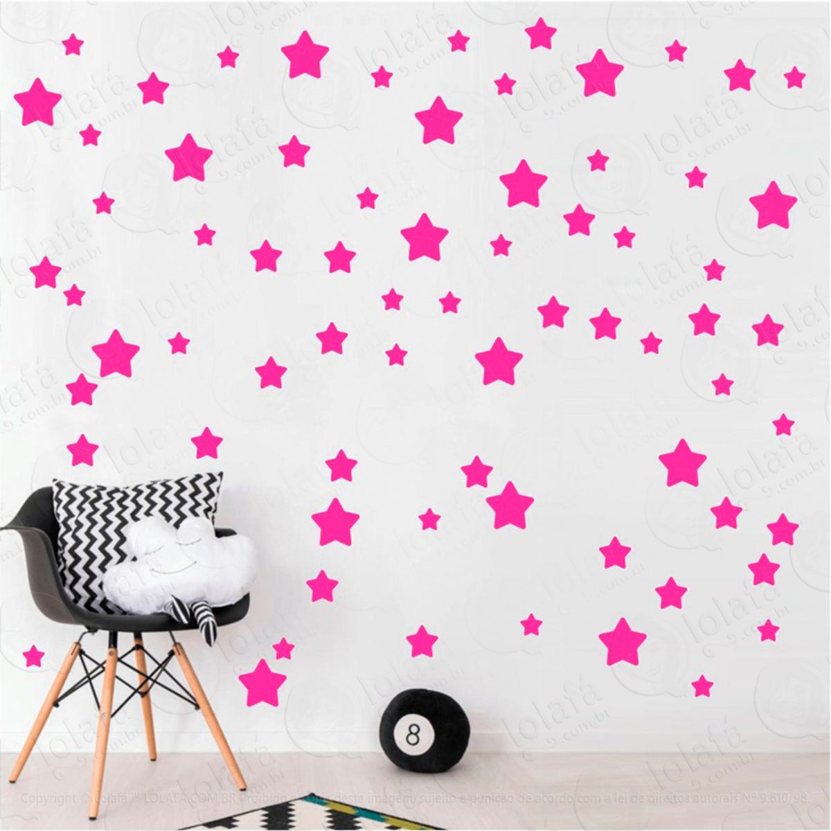 Adesivos Estrelas 99 Peças Adesivos para Quarto de Bebê Infantil Mod:695