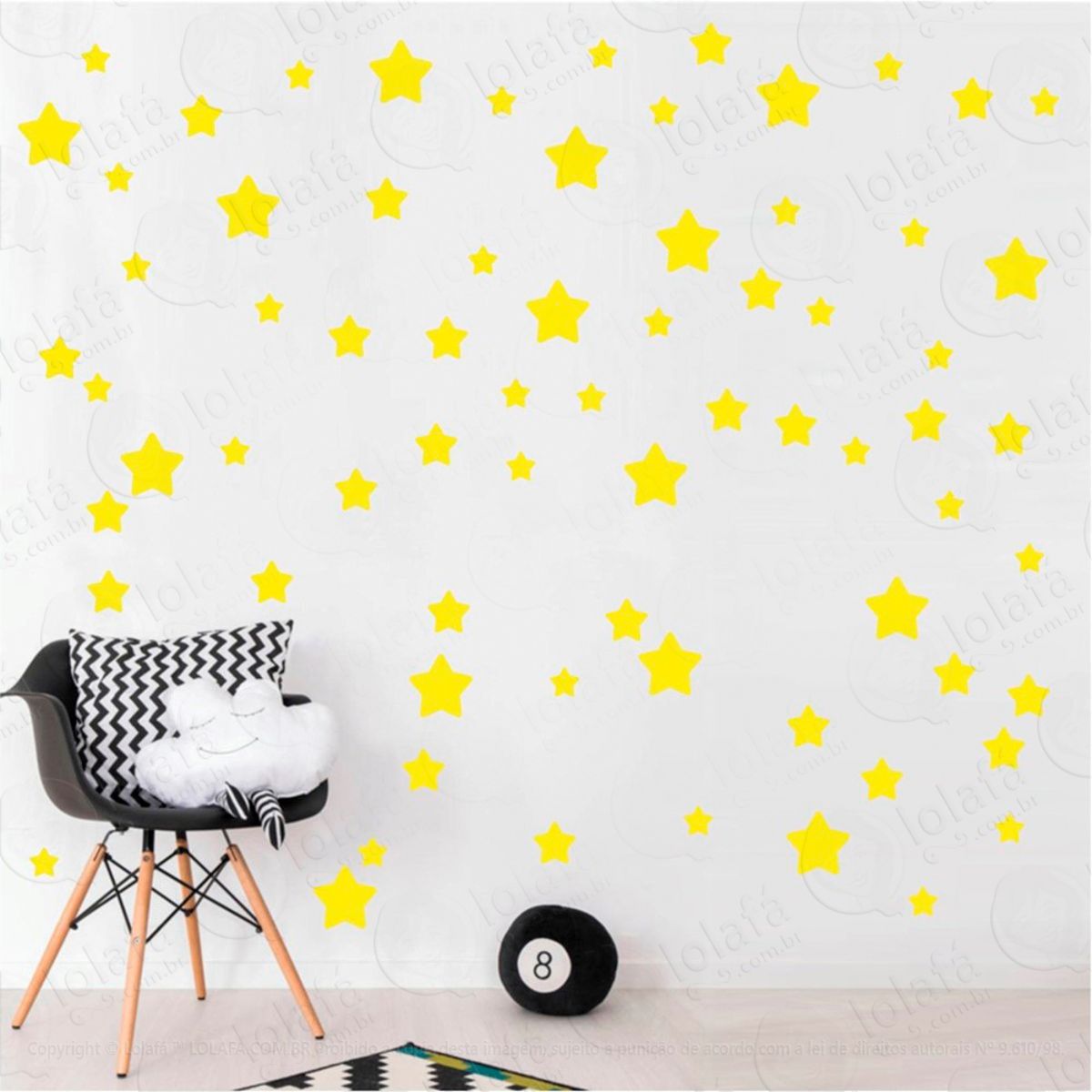 Adesivos Estrelas 99 Peças Adesivos para Quarto de Bebê Infantil Mod:697