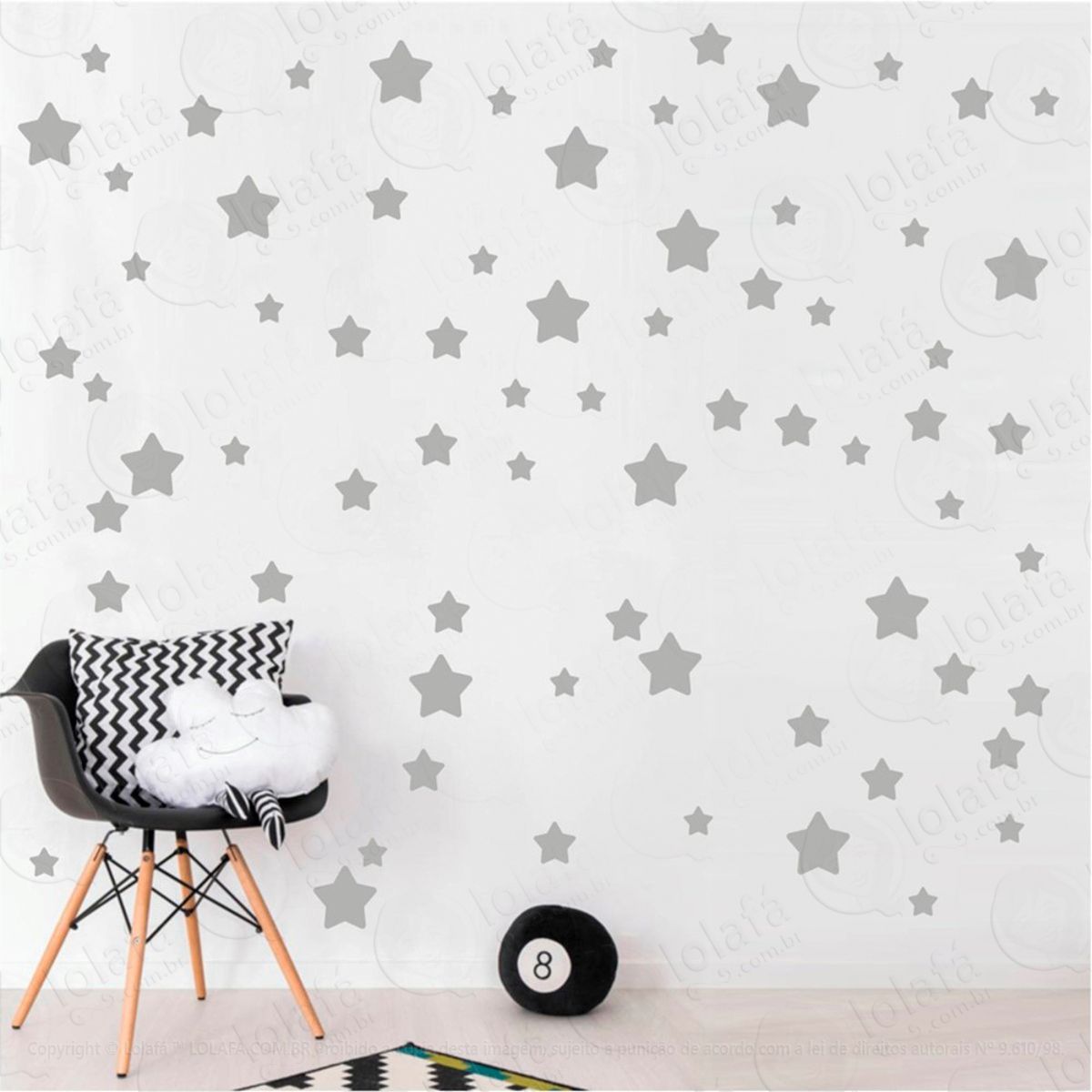 Adesivos Estrelas 99 Peças Adesivos para Quarto de Bebê Infantil Mod:699