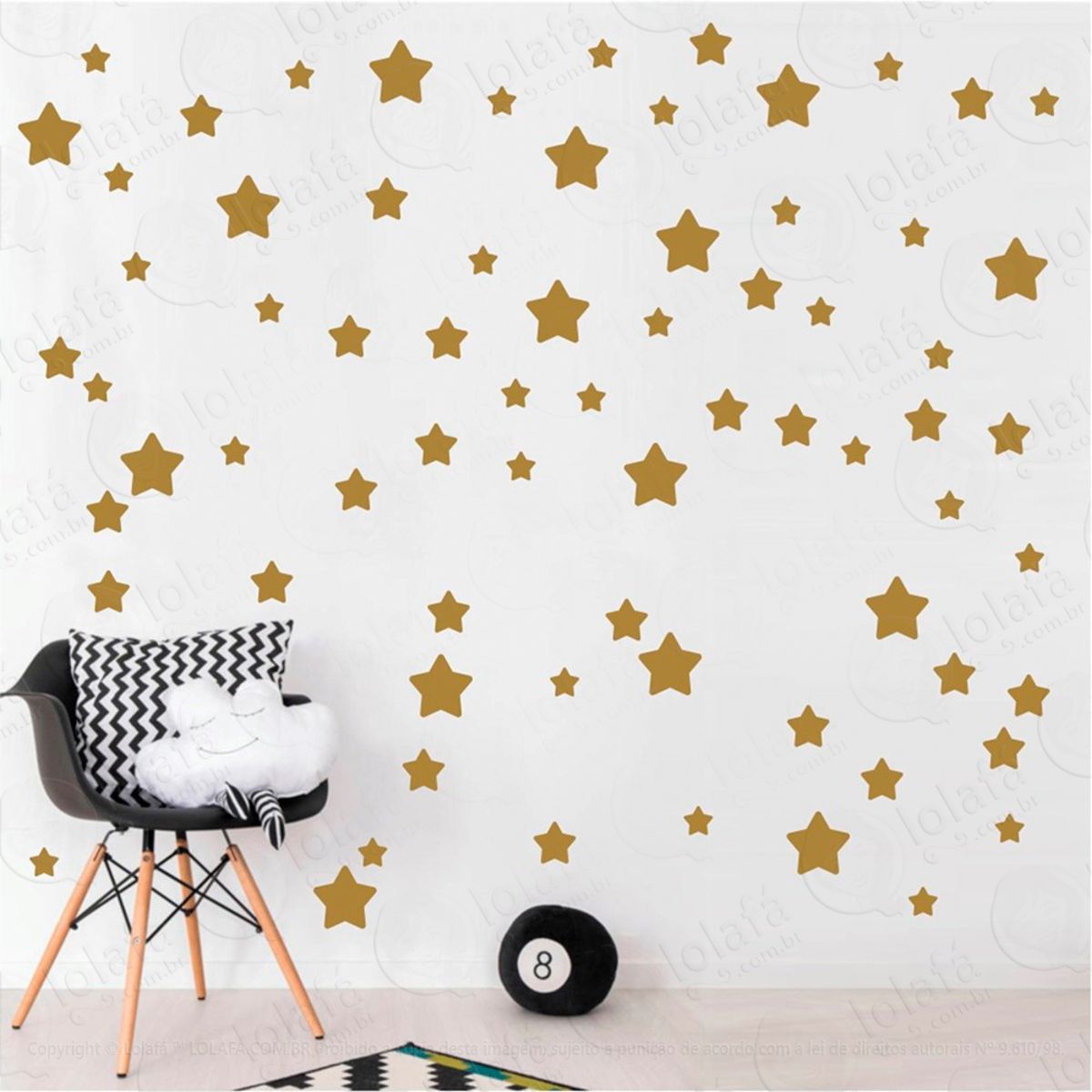 Adesivos Estrelas 99 Peças Adesivos para Quarto de Bebê Infantil Mod:700