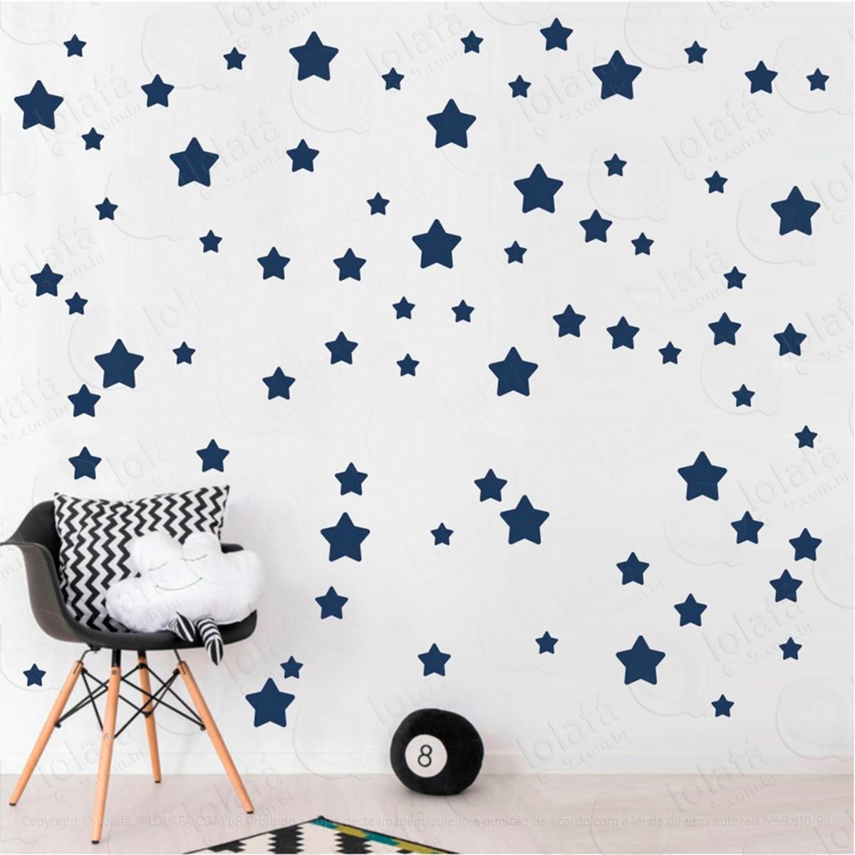 Adesivos Estrelas 99 Peças Adesivos para Quarto de Bebê Infantil Mod:703