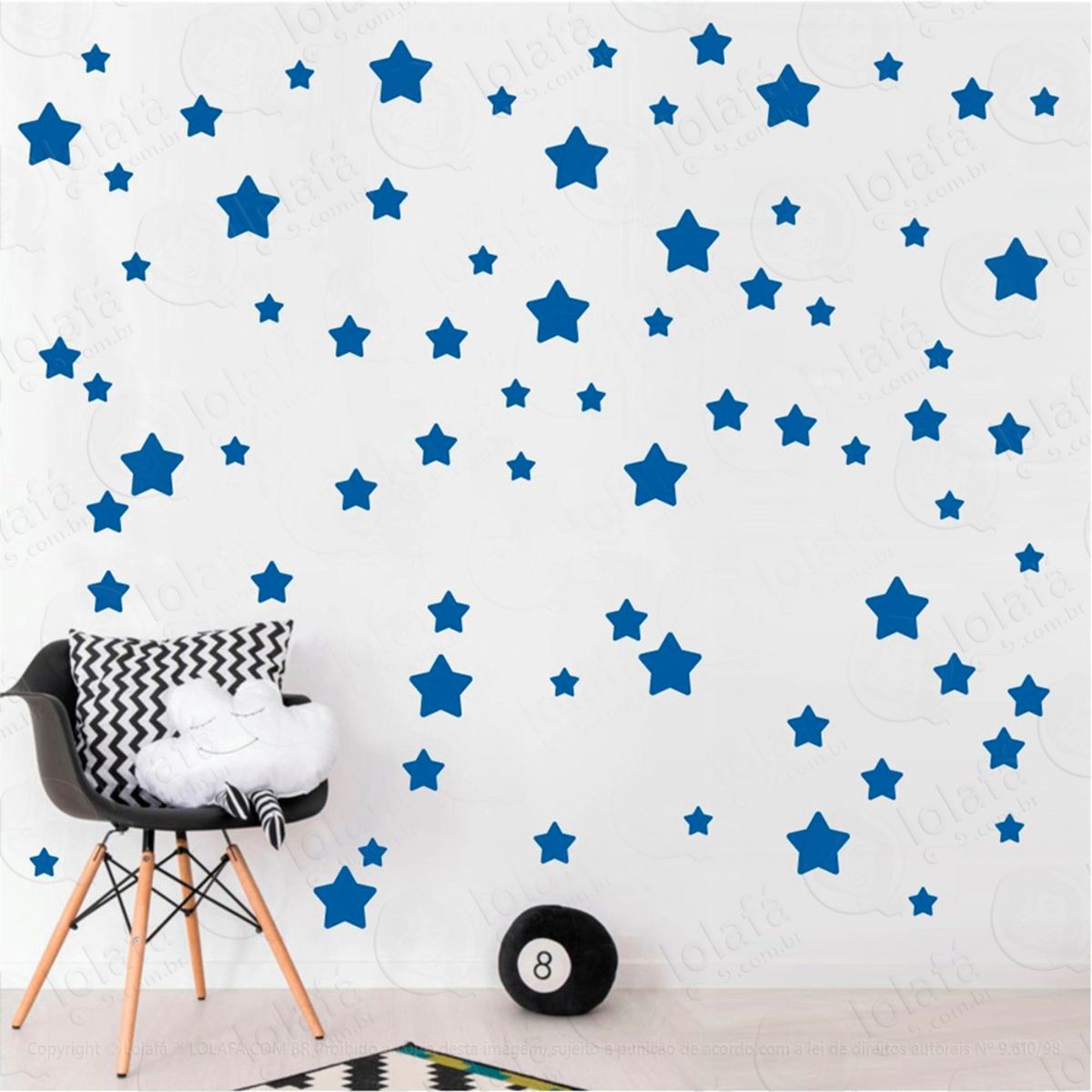 Adesivos Estrelas 99 Peças Adesivos para Quarto de Bebê Infantil Mod:707