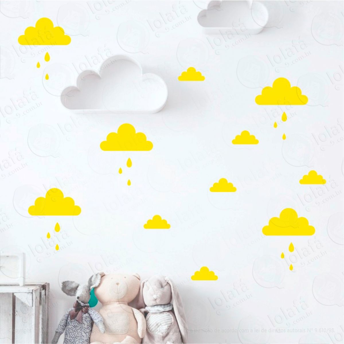 Adesivos Nuvens 56 Peças Adesivos para Quarto de Bebê Infantil Mod:751