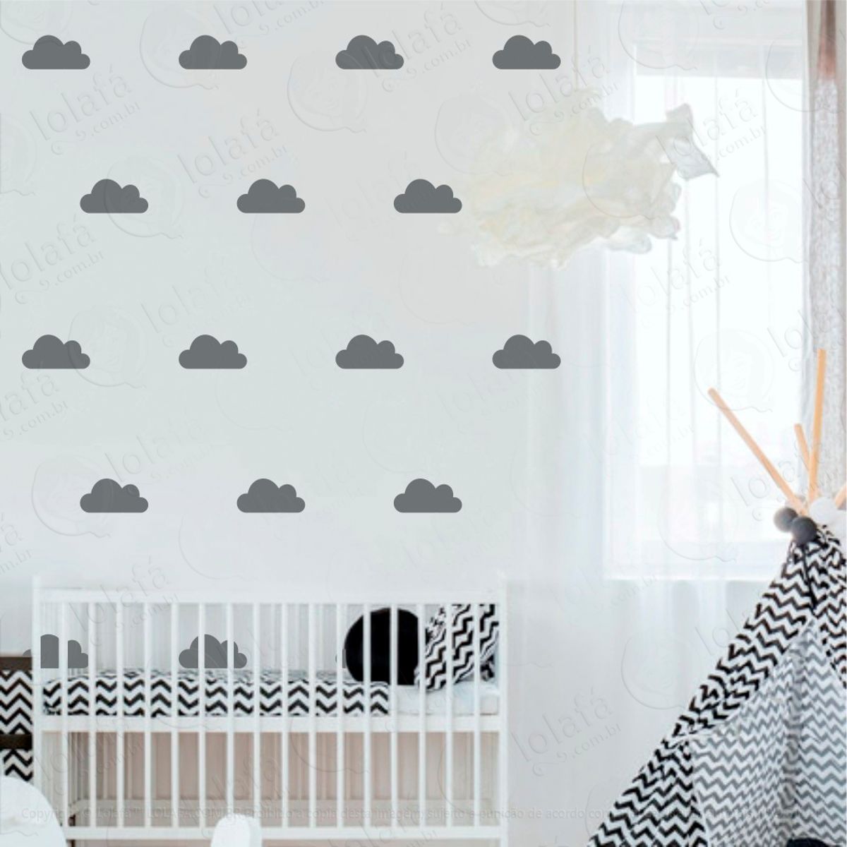 Adesivos Nuvens 24 Peças Adesivos para Quarto de Bebê Infantil Mod:780