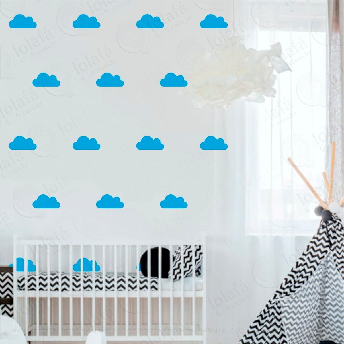 Adesivos Nuvens 24 Peças Adesivos para Quarto de Bebê Infantil Mod:781