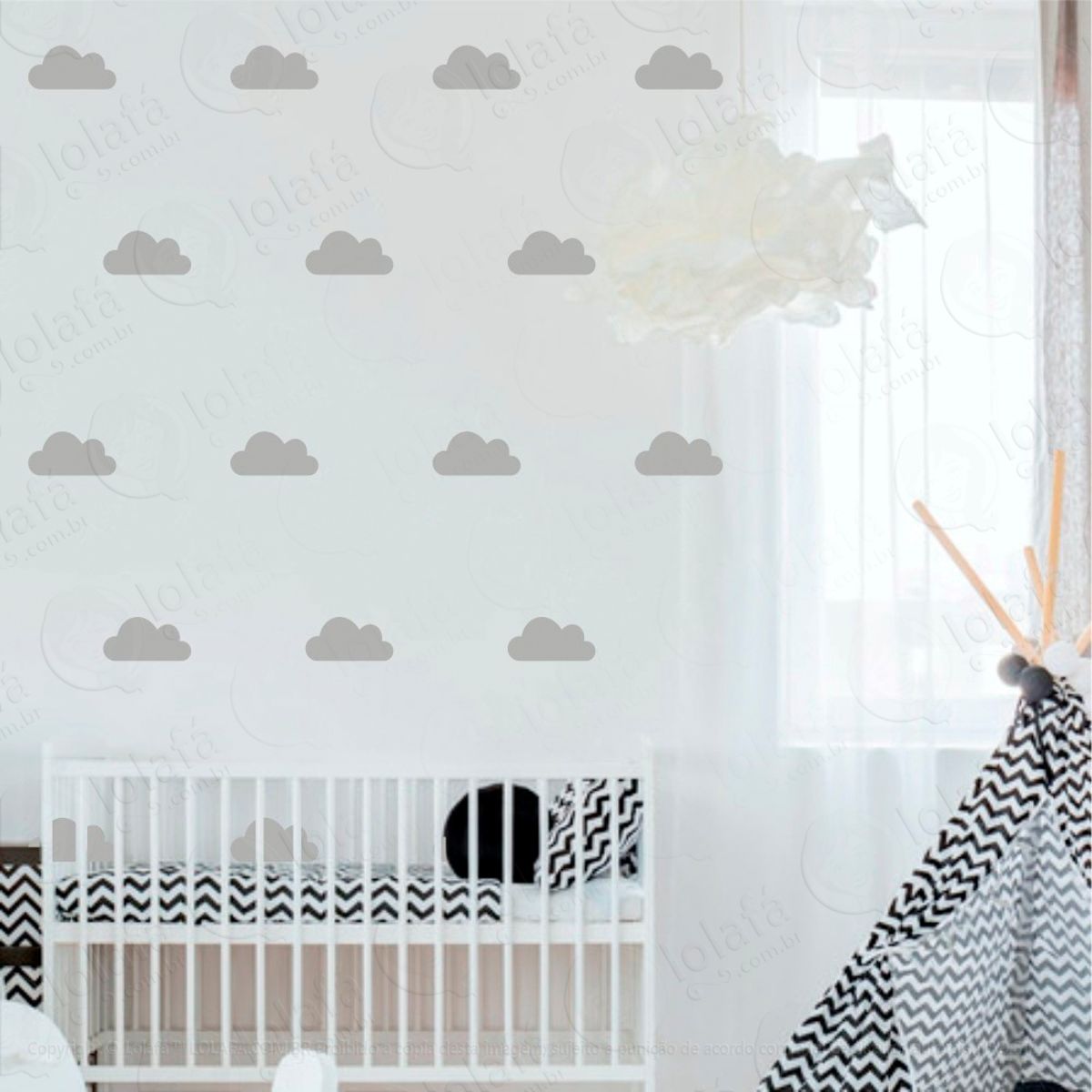 Adesivos Nuvens 24 Peças Adesivos para Quarto de Bebê Infantil Mod:782
