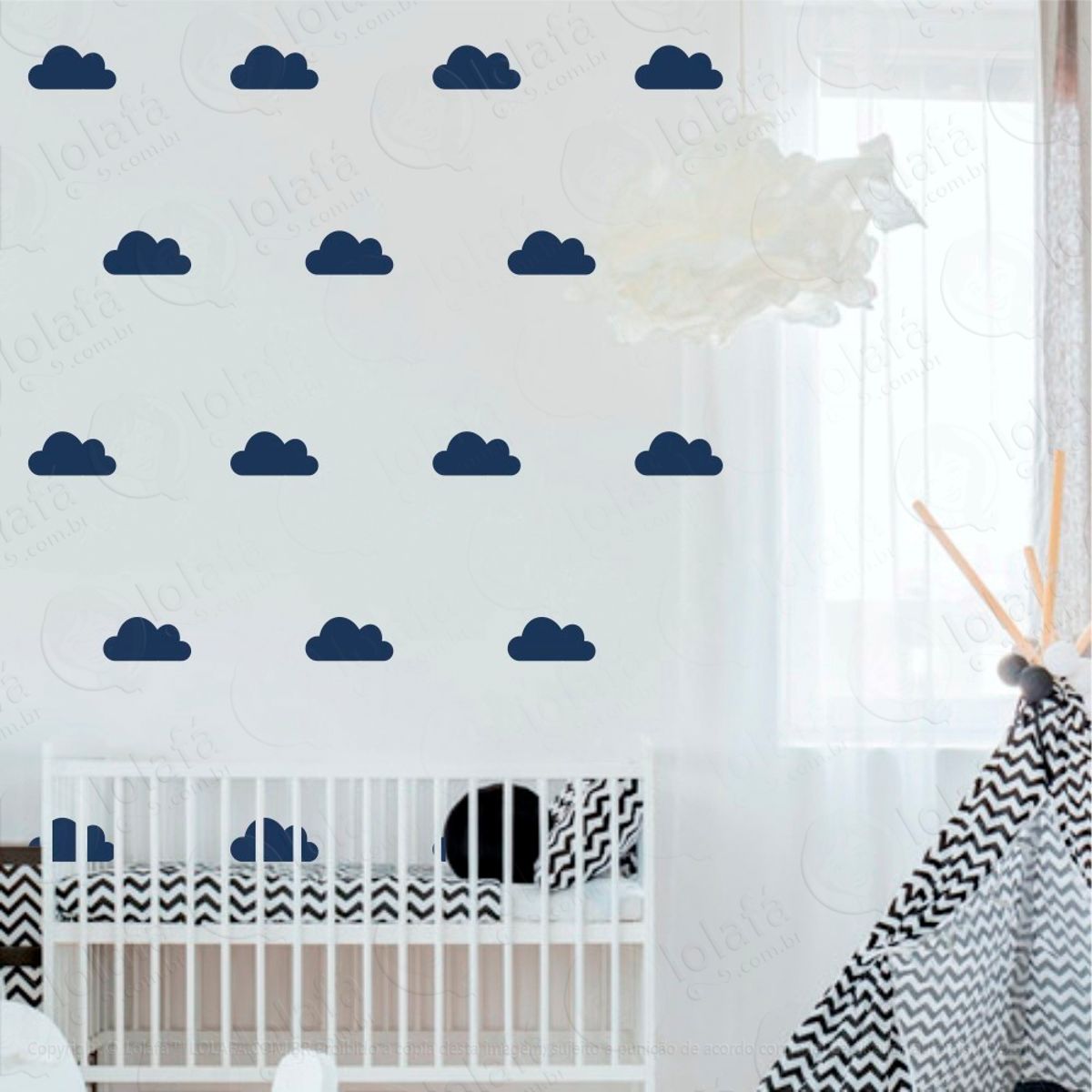 Adesivos Nuvens 24 Peças Adesivos para Quarto de Bebê Infantil Mod:783