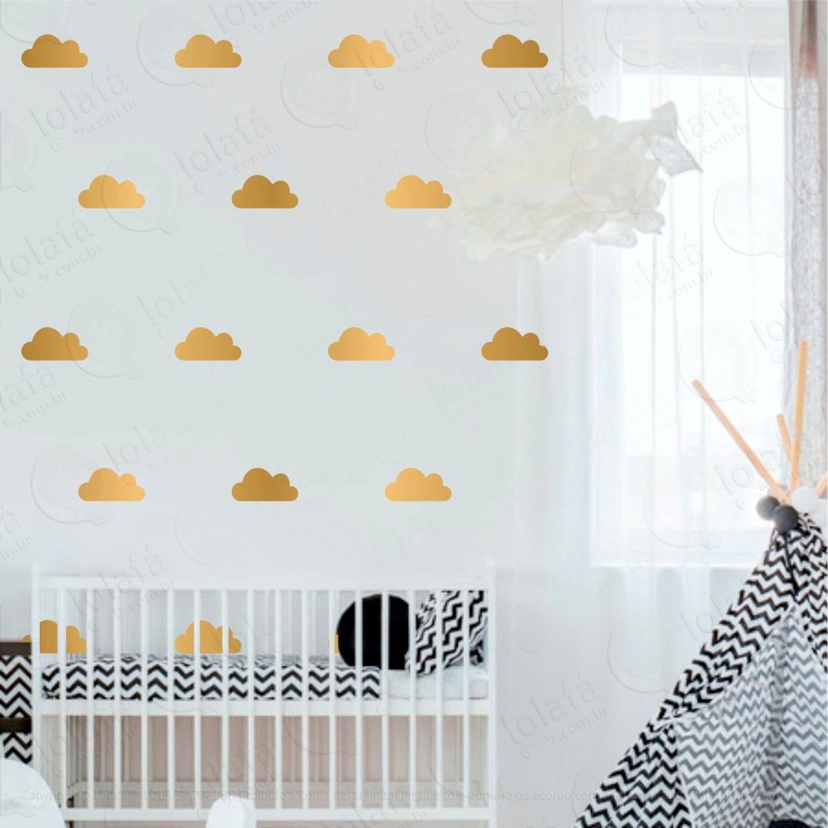 Adesivos Nuvens 24 Peças Adesivos para Quarto de Bebê Infantil Mod:784