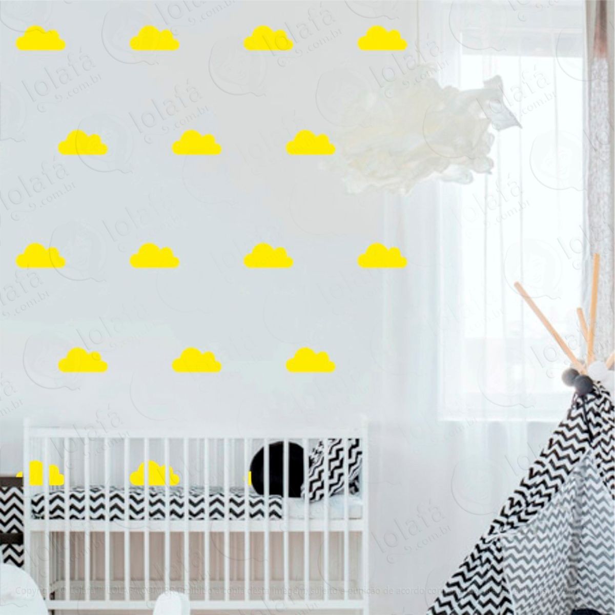 Adesivos Nuvens 24 Peças Adesivos para Quarto de Bebê Infantil Mod:785