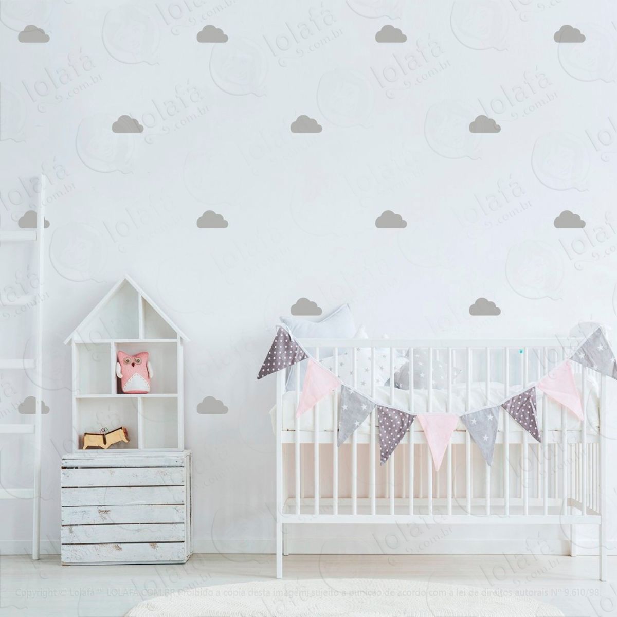Adesivos Nuvens 56 Peças Adesivos para Quarto de Bebê Infantil Mod:856