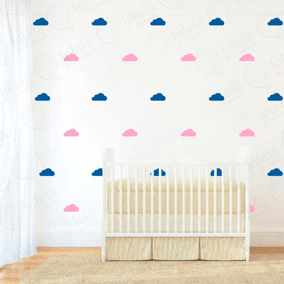 Adesivos Nuvens 120 Peças Adesivos para Quarto de Bebê Infantil Mod:881