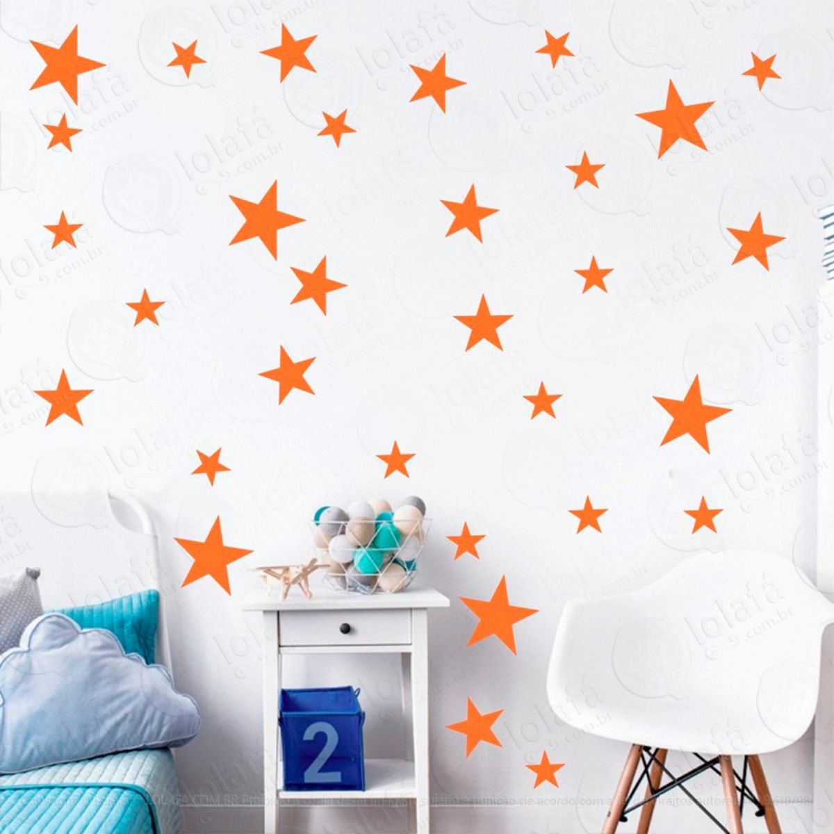 Adesivos Estrelas 148 Peças Adesivos para Quarto de Bebê Infantil Mod:910
