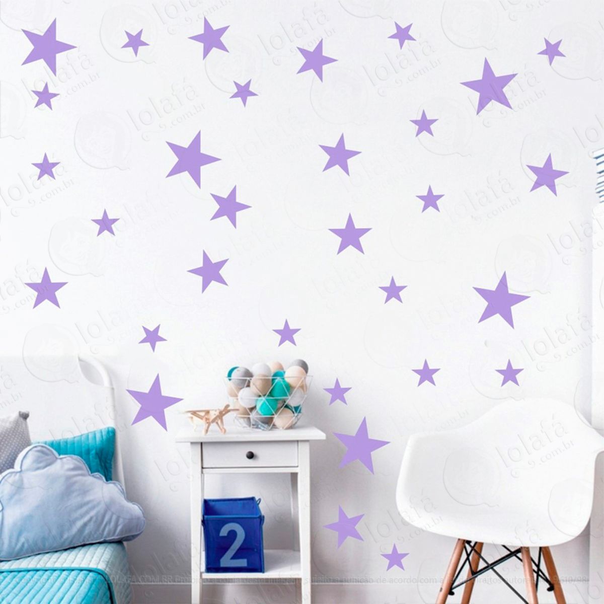 Adesivos Estrelas 148 Peças Adesivos para Quarto de Bebê Infantil Mod:911