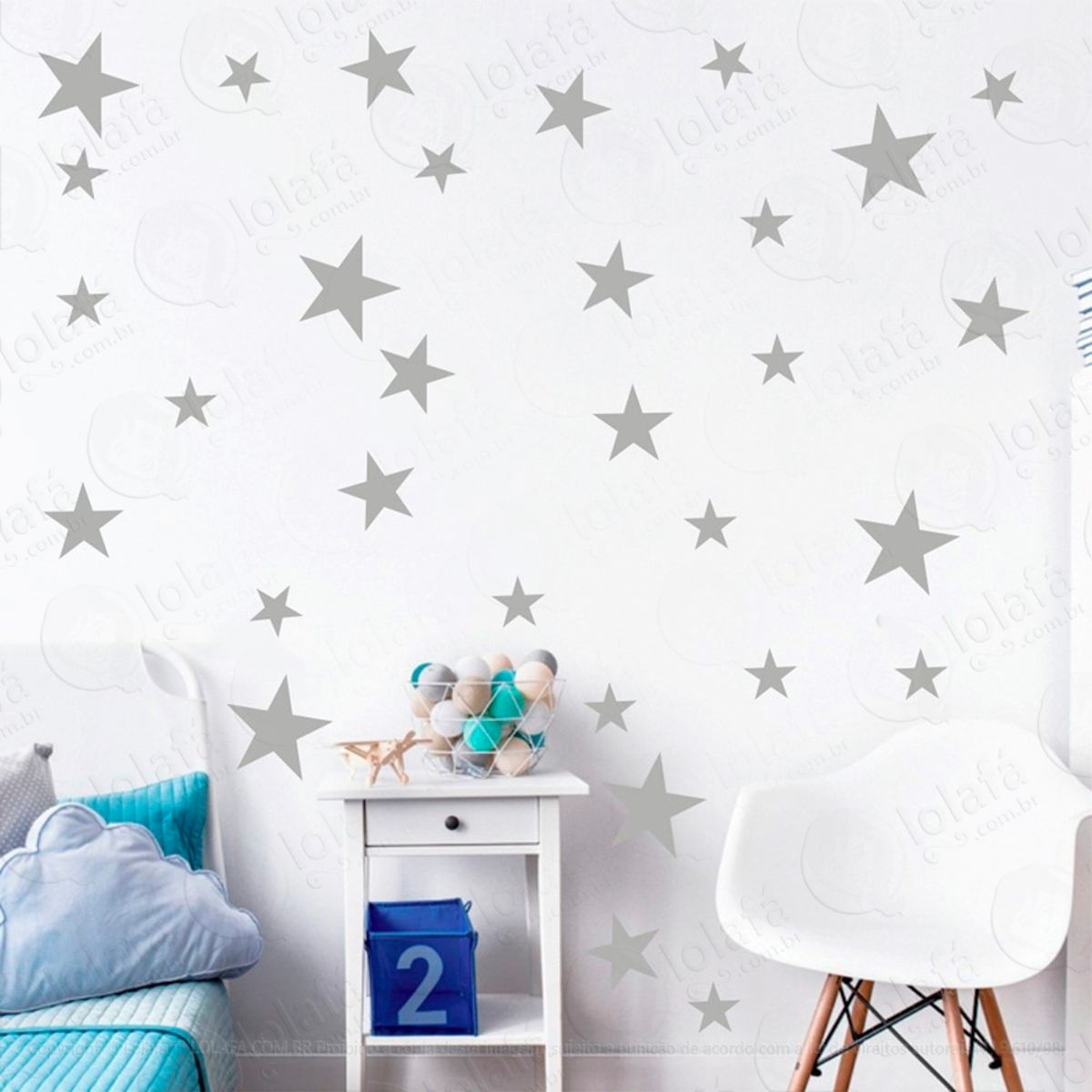 Adesivos Estrelas 148 Peças Adesivos para Quarto de Bebê Infantil Mod:912