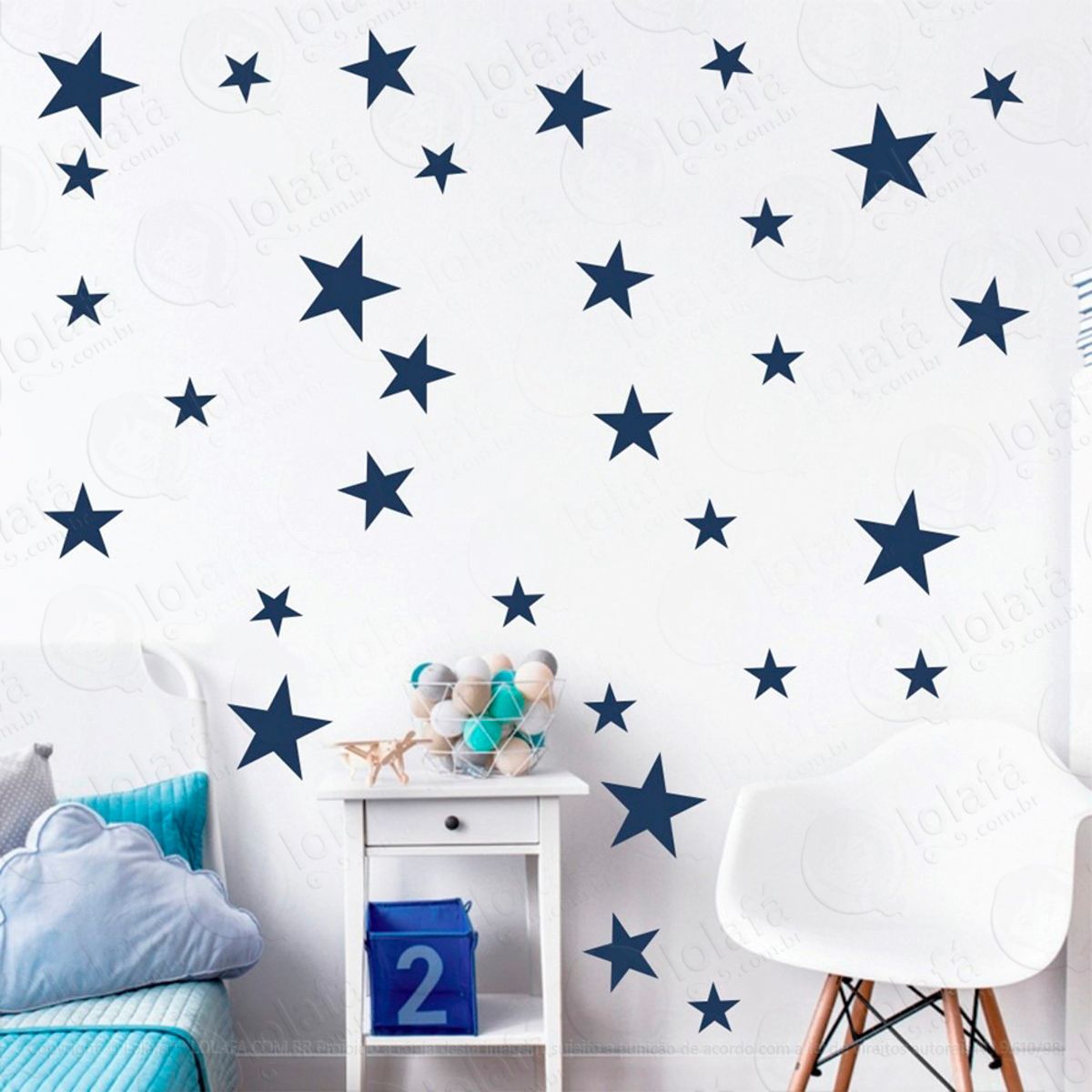 Adesivos Estrelas 148 Peças Adesivos para Quarto de Bebê Infantil Mod:913
