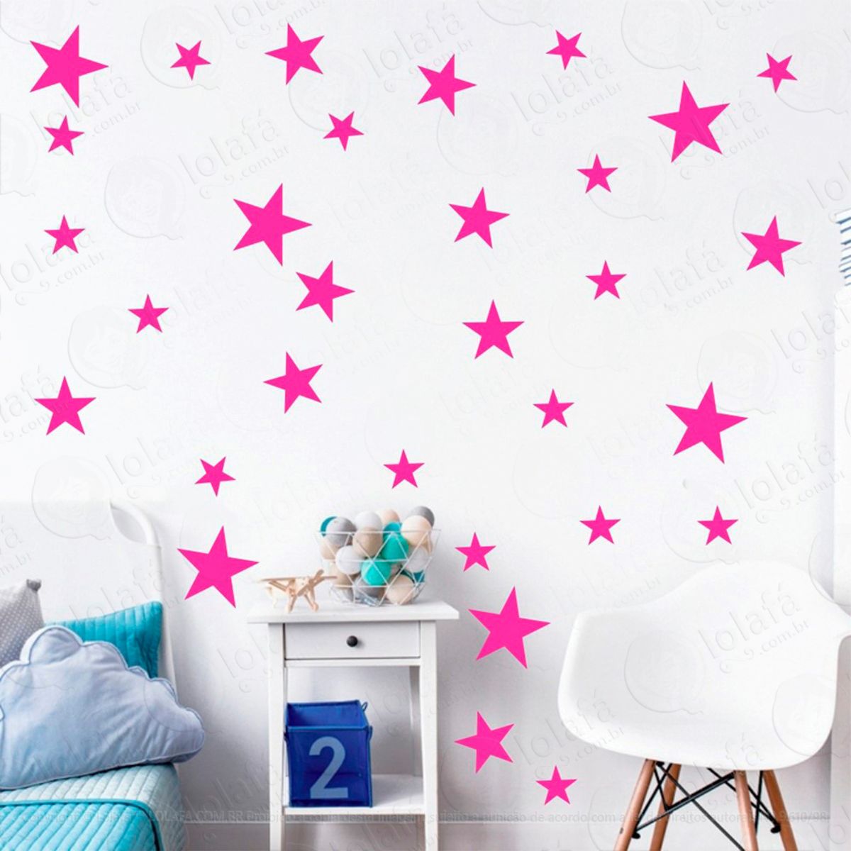 Adesivos Estrelas 148 Peças Adesivos para Quarto de Bebê Infantil Mod:914