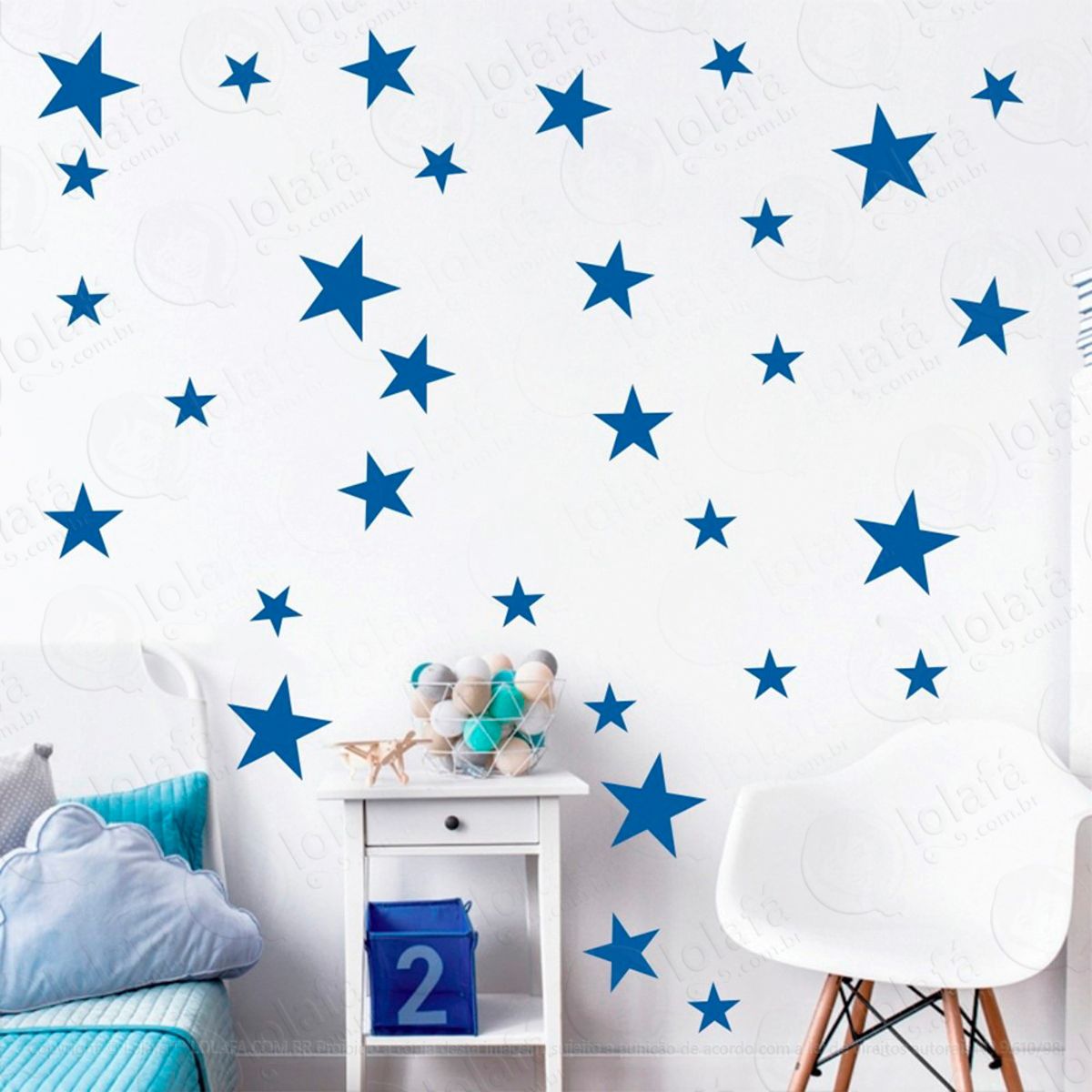 Adesivos Estrelas 148 Peças Adesivos para Quarto de Bebê Infantil Mod:915