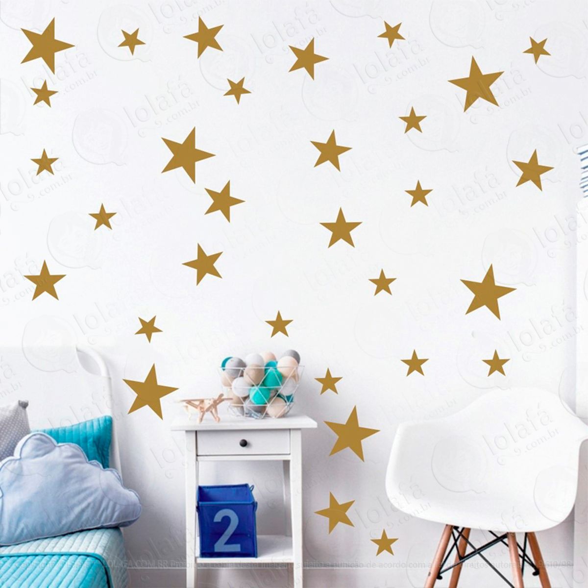 Adesivos Estrelas 148 Peças Adesivos para Quarto de Bebê Infantil Mod:916