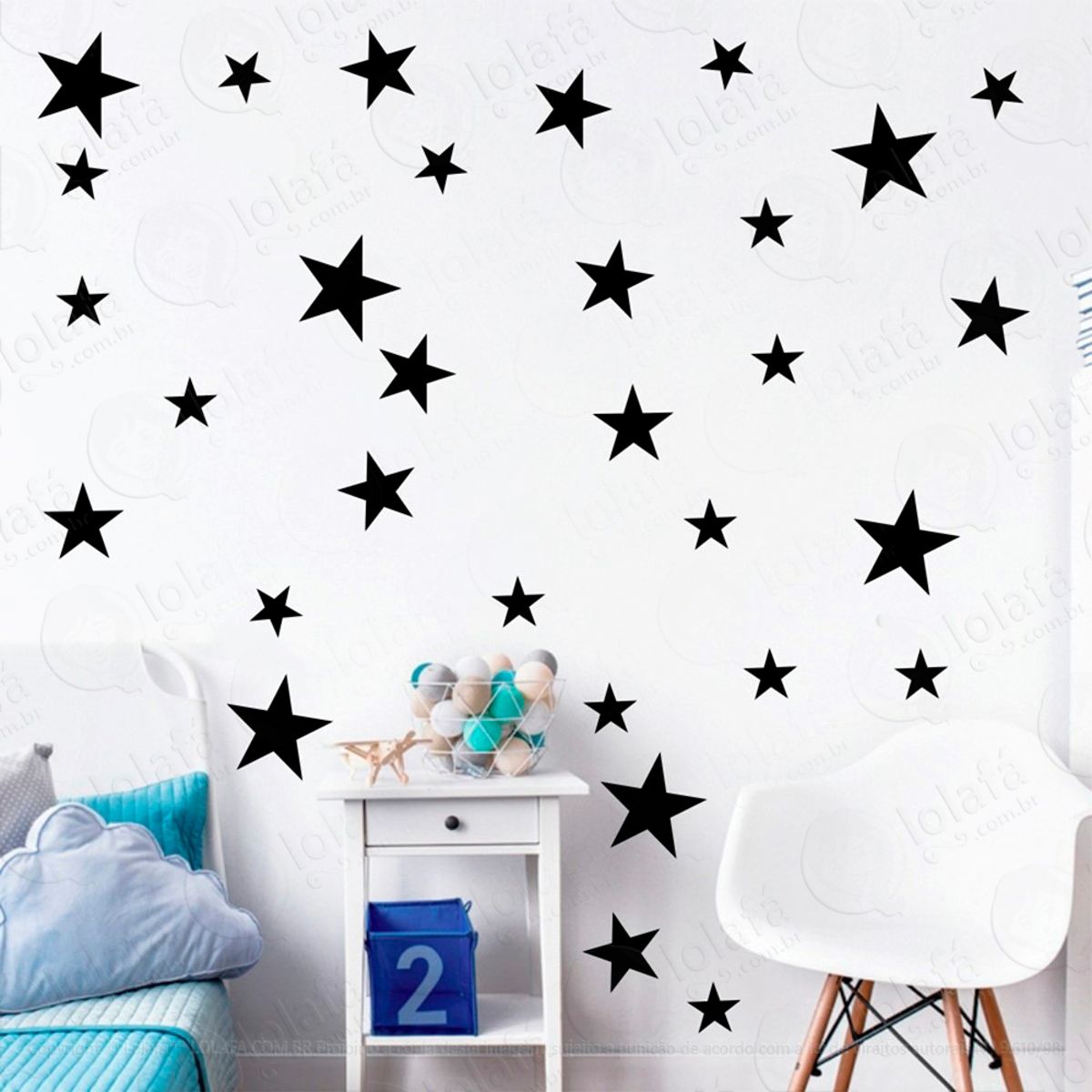 Adesivos Estrelas 148 Peças Adesivos para Quarto de Bebê Infantil Mod:917