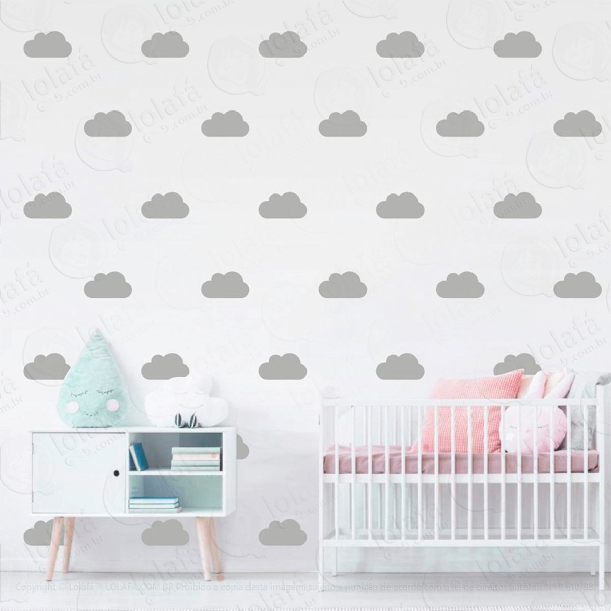 Adesivos Nuvens 36 Peças Adesivos para Quarto de Bebê Infantil Mod:932