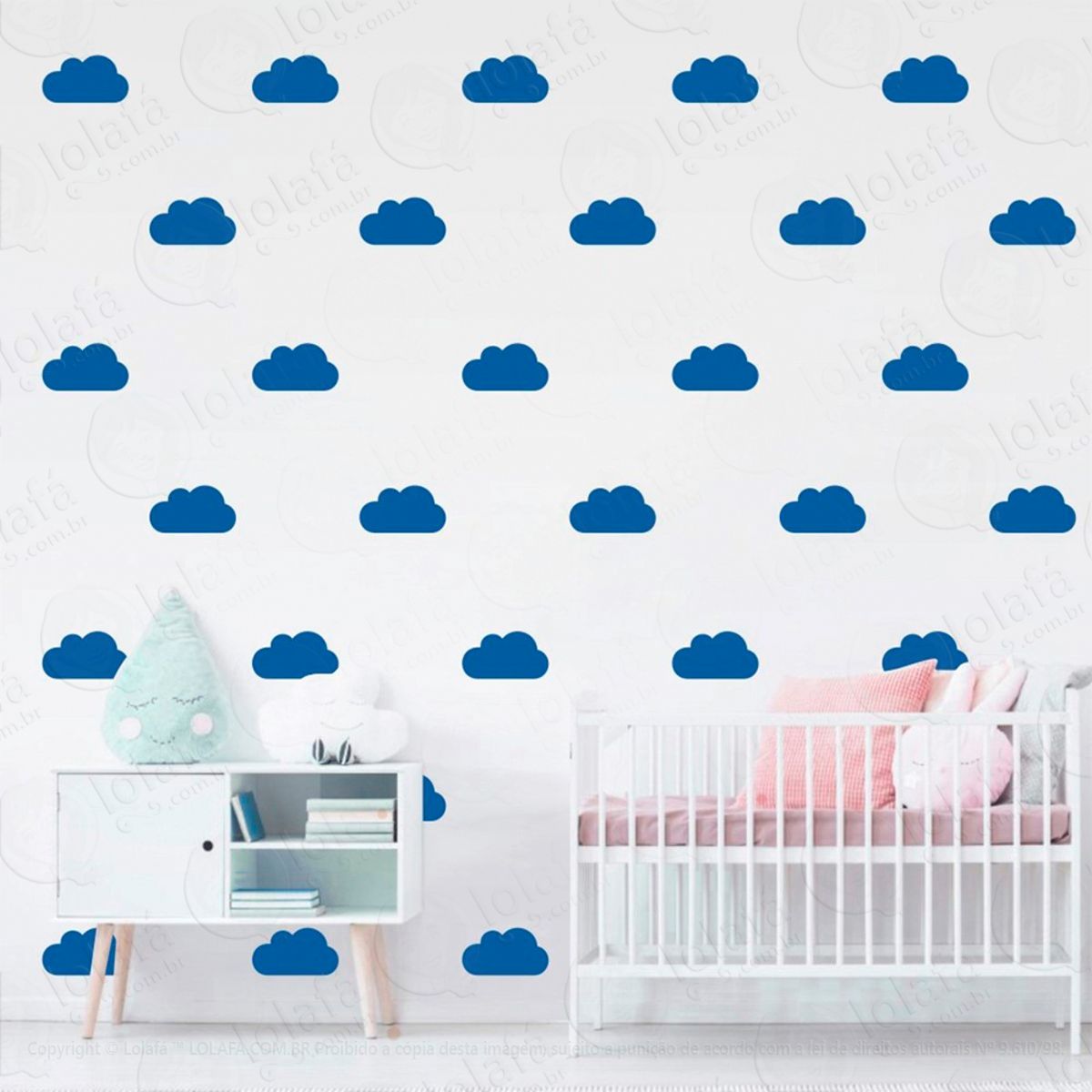 Adesivos Nuvens 36 Peças Adesivos para Quarto de Bebê Infantil Mod:933