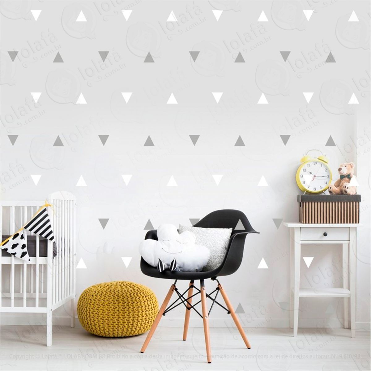 Adesivos Triângulos 120 Peças Adesivos para Quarto de Bebê Infantil Mod:941