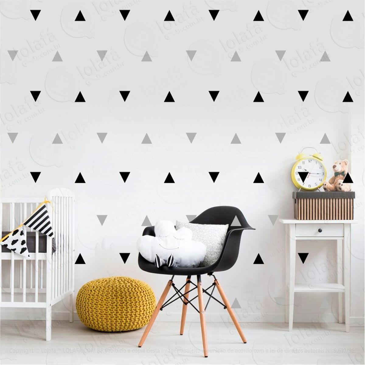 Adesivos Triângulos 120 Peças Adesivos para Quarto de Bebê Infantil Mod:942