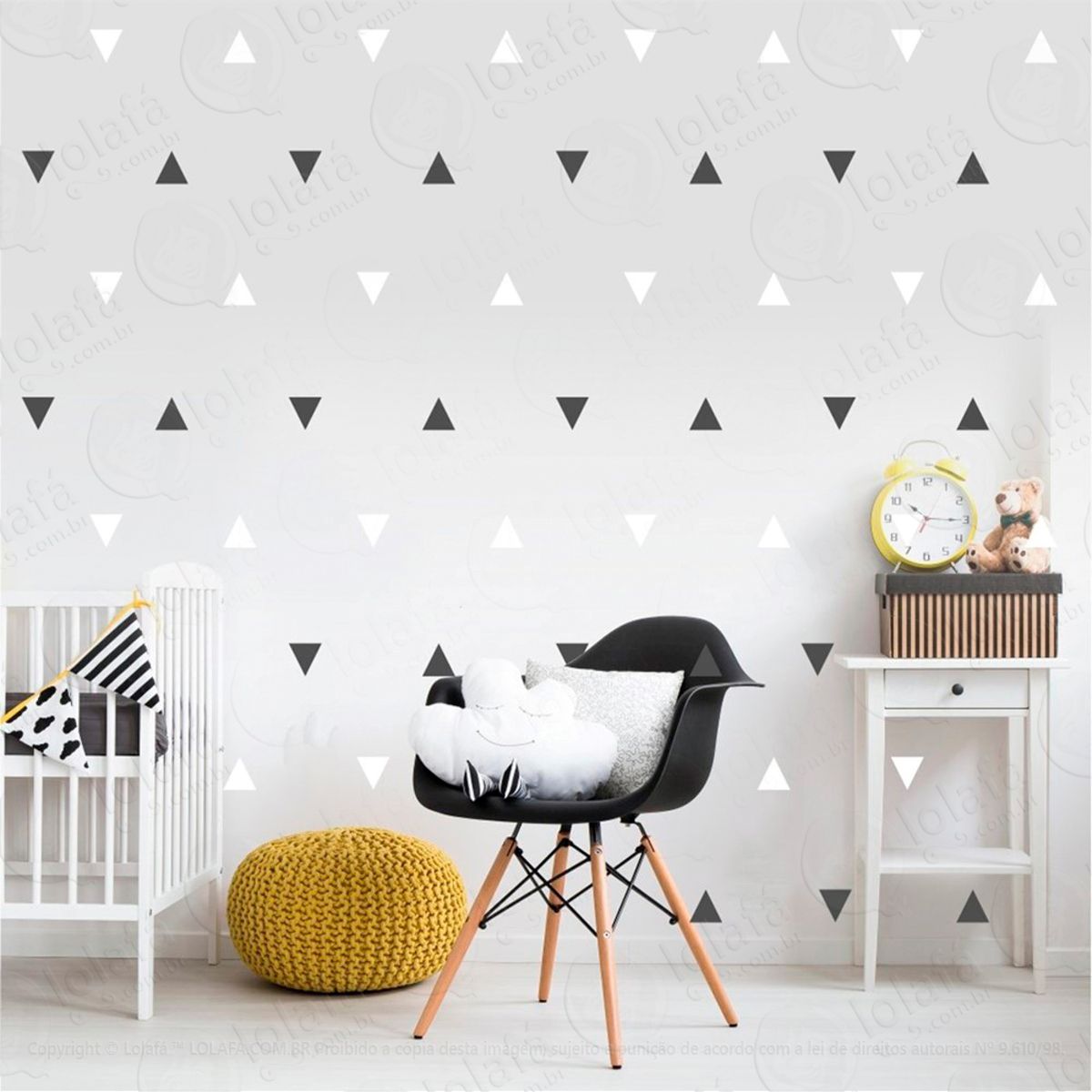 Adesivos Triângulos 120 Peças Adesivos para Quarto de Bebê Infantil Mod:943