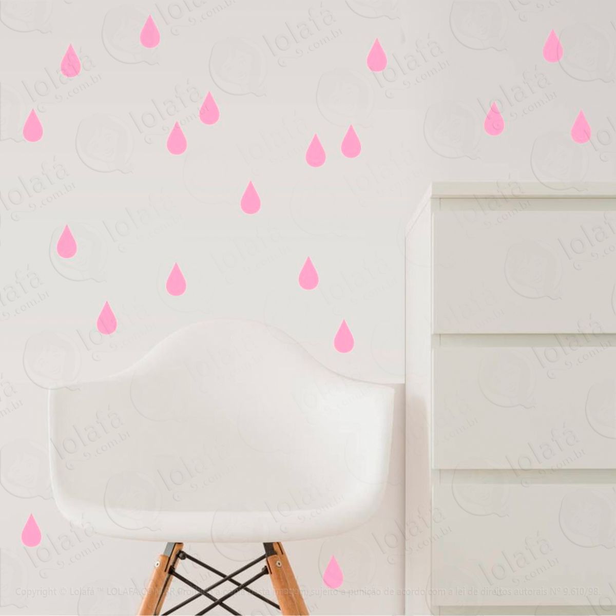 Adesivos Gotas 108 Peças Adesivos para Quarto de Bebê Infantil Mod:954