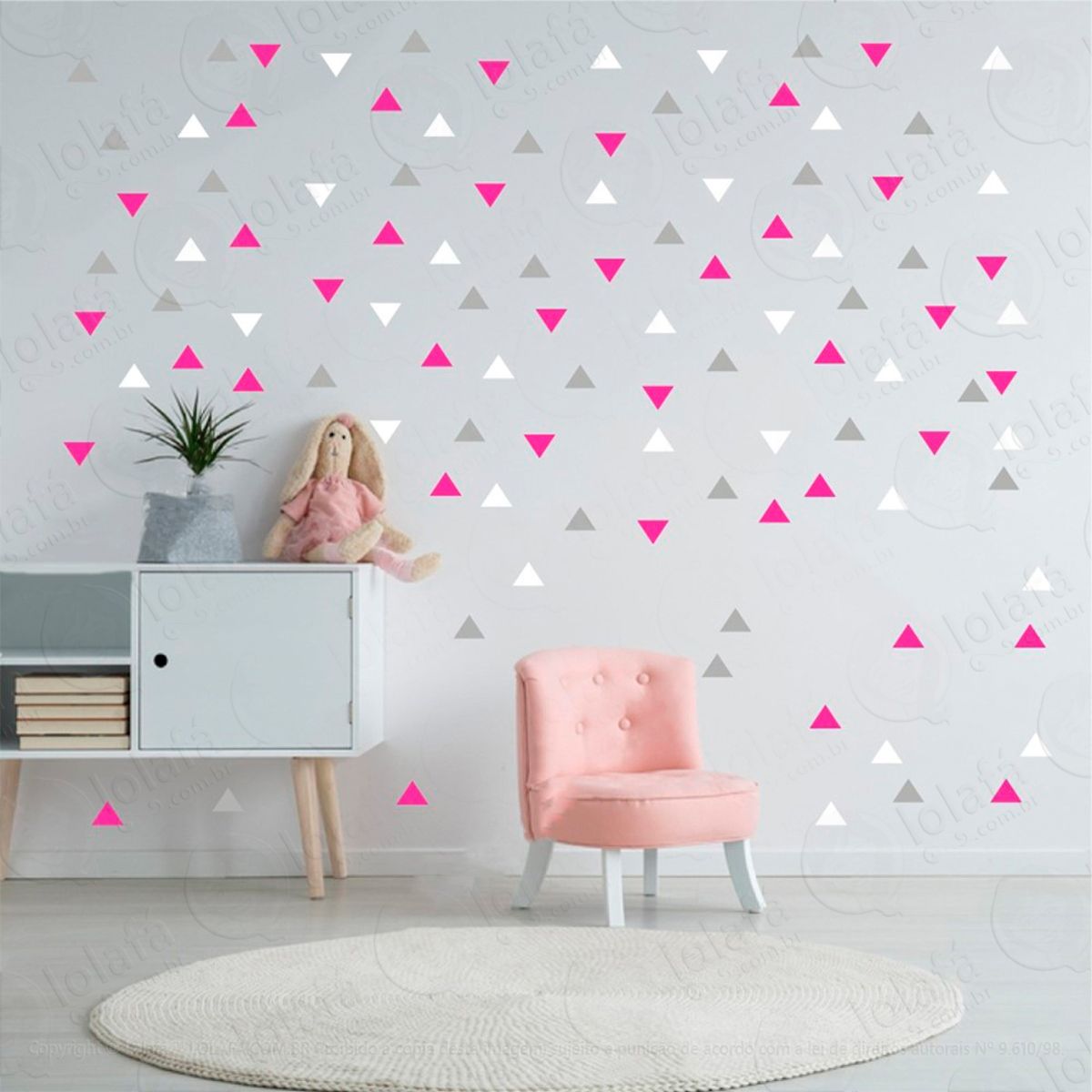 Adesivos Triângulos 432 Peças Adesivos para Quarto de Bebê Infantil Mod:959