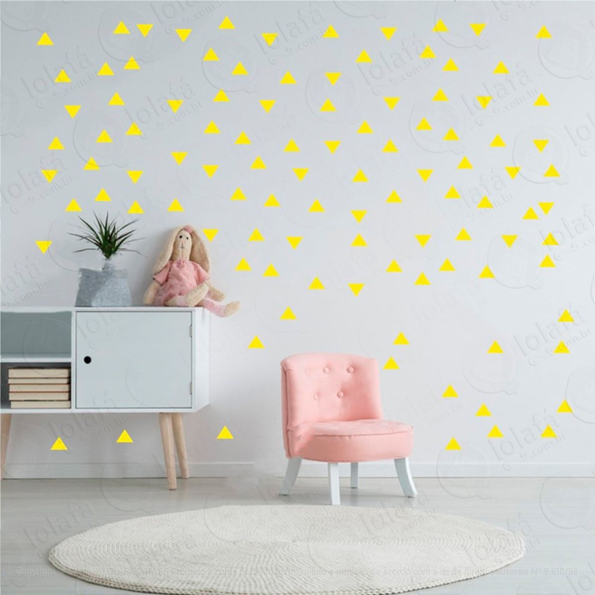 Adesivos Triângulos 432 Peças Adesivos para Quarto de Bebê Infantil Mod:960